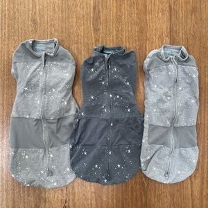 Happiest Baby Sleepea Grey and Charcoal Sleep Sacks - Set of 3, Sm and Med
